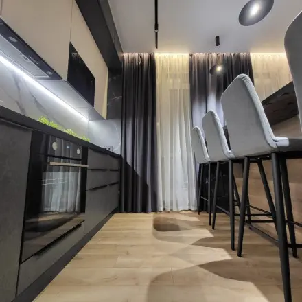 Кухня Бетон темный Бетон светлый Софт Латте